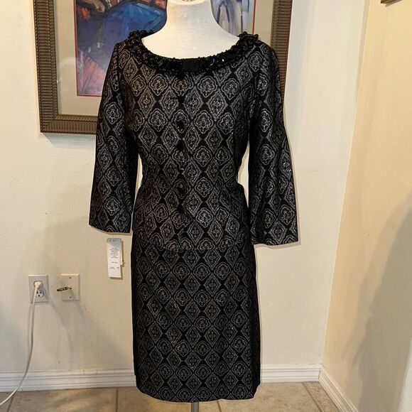 NWT Adrianna Papell Elegant Black/ Gray Embellished 2 Pc. Set Size 12 - Picture 1 of 15